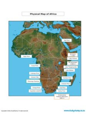 cover image of Grade 5 Geography: Africa Physical Map